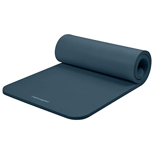 1" Thick Yoga Mat w/Nylon Strap - Ocean Blue