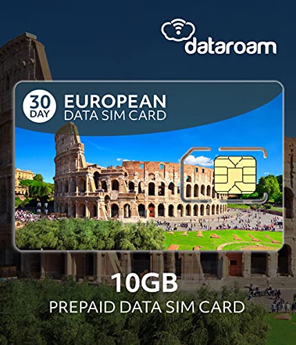 10GB Bundle - Europe Data SIM Card - 33 Countries - Dataroam - Cellhire
