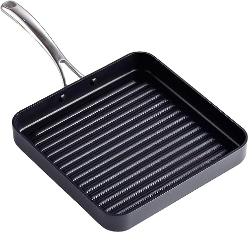 11x11-Inch Nonstick Square Grill Pan: Hard Anodized Skillet for Camping and Home