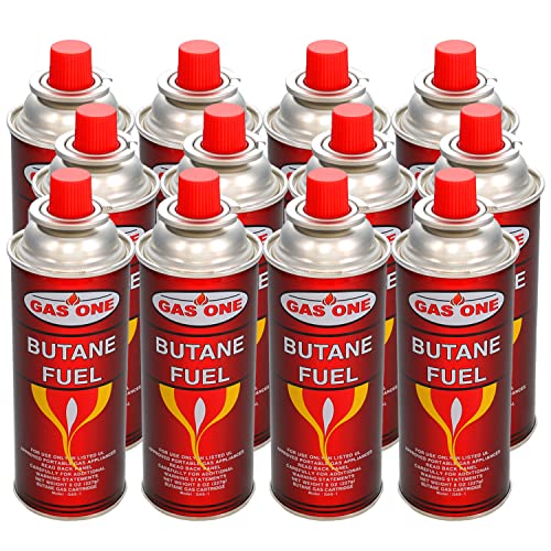 12 Butane Fuel Canisters for Portable Camping Stoves
