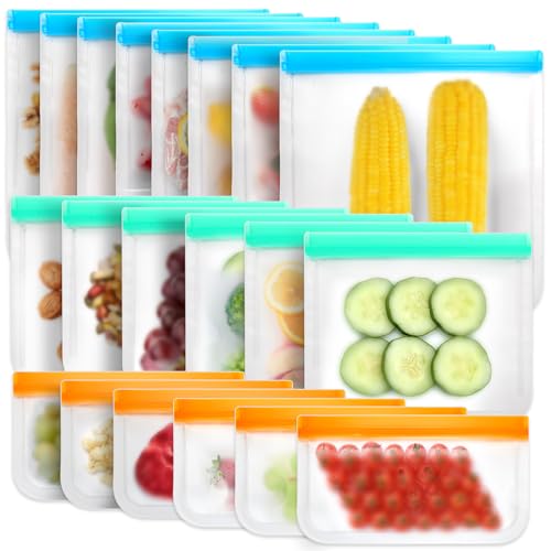 12 Pack Reusable Silicone Food Bags
