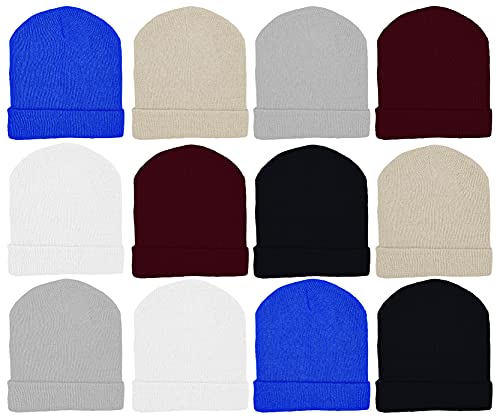 12 Pack Winter Hats for Men Women