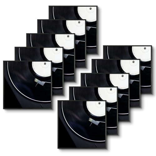 12.5x12.5 Vinyl Record Frames, 10 Pack Black
