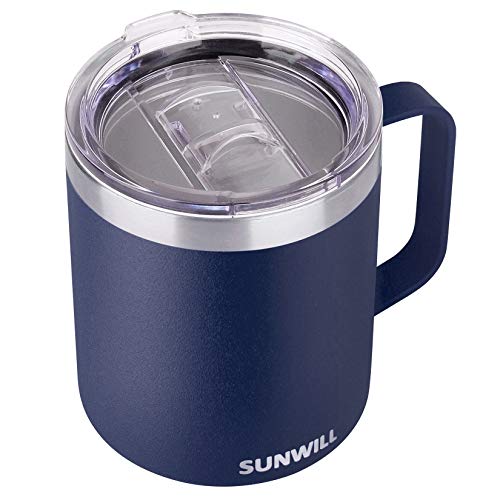 14oz Stainless Steel Insulated Coffee Mug with Lid - Navy Blue