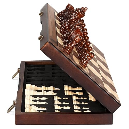15 Inch Magnetic Wooden Chess Board Set