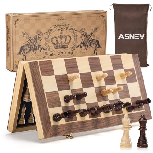 15" Magnetic Chess Set with Storage Slots & Carry Bag