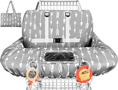 2-in-1 High Chair and Shopping Cart Cover for Baby - Grey
