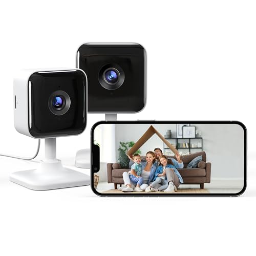 2-Pack 1080P Indoor Security Camera with Night Vision and Motion/Sound Detection
