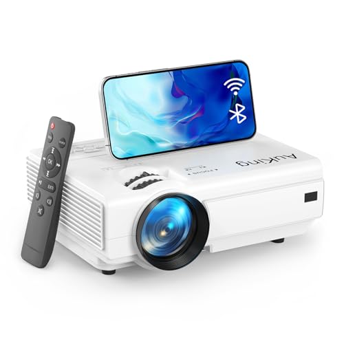 2024 Upgraded AuKing Mini Projector with WiFi and Bluetooth