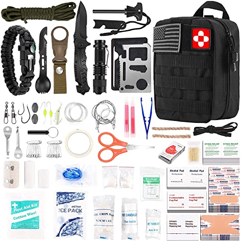 216 Pcs Survival Gear First Aid Kit