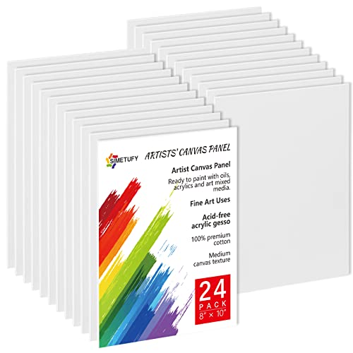 24 Pack 8x10 Primed Painting Canvases