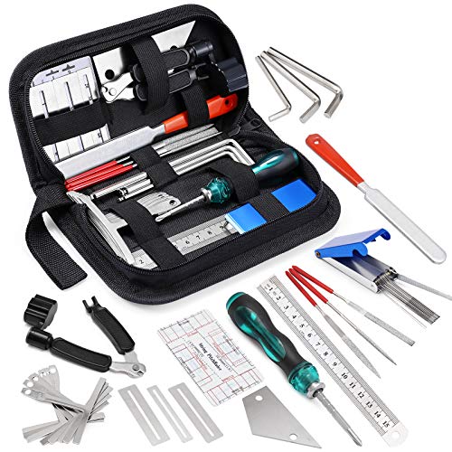 25-Piece Guitar Repair Kit with Carry Bag for All Stringed Instruments