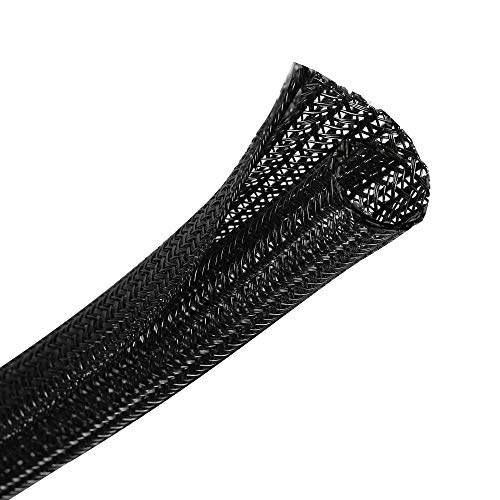 25ft Braided Cable Management Sleeve for TV/Computer/Home Theater