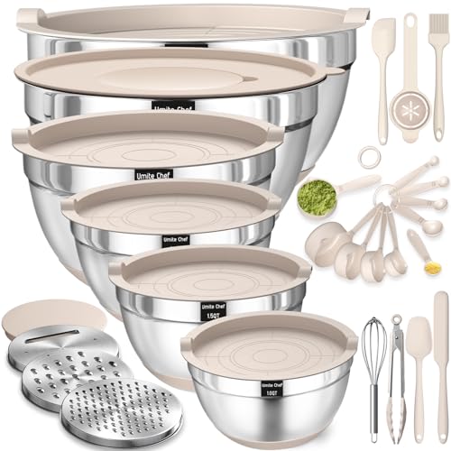 26pcs Stainless Steel Mixing Bowls with Airtight Lids Set