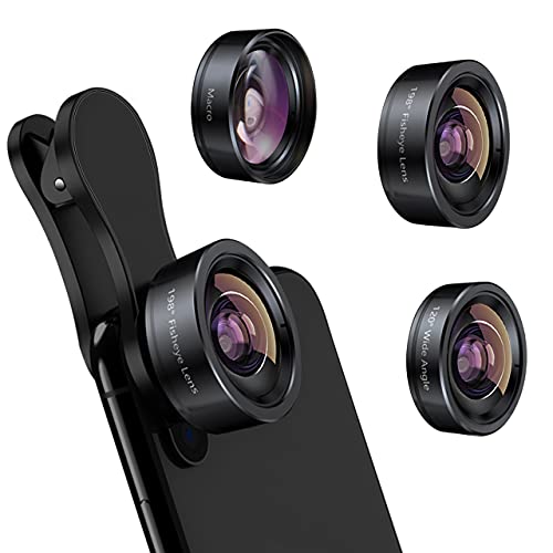 3-in-1 Phone Lens Kit: Fisheye, Wide-Angle, Macro for iPhone, Samsung, Android