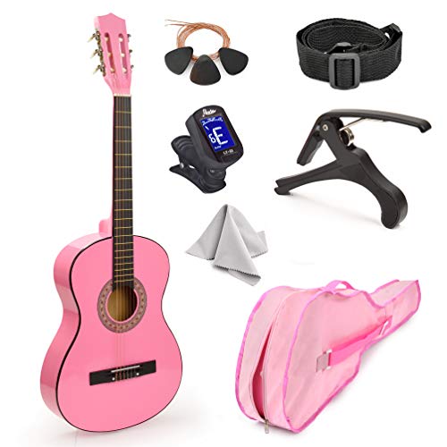 30" Kid's Classical Guitar with Case & Accessories (Pink)