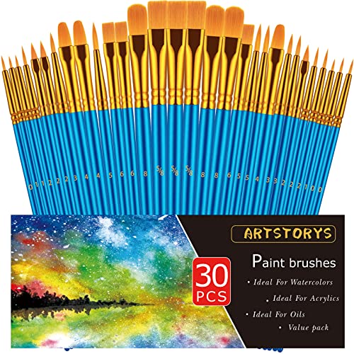 30 Pcs Paint Brushes