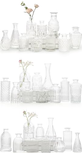 30-Piece Vintage Glass Bud Vase Set