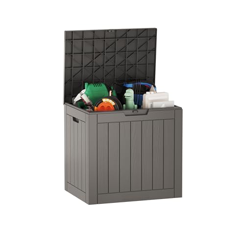 31 Gallon Waterproof Outdoor Storage Box for Patio and Garden, Grey