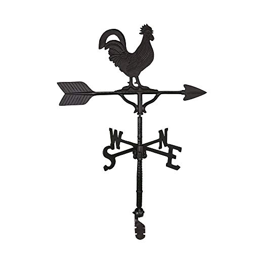32-Inch Black Rooster Weathervane