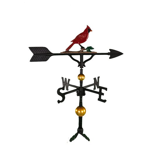 32-Inch Deluxe Weathervane with Color Cardinal Ornament