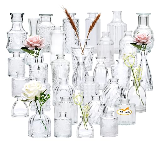 32 Vintage Bud Vases for Rustic Wedding and Home Decor