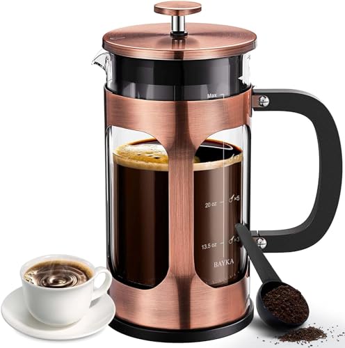 34oz French Press Coffee Maker: Classic Glass Stainless Steel Pot