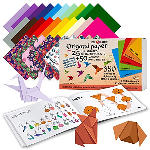 350 Origami Paper Kit for Kids Crafts