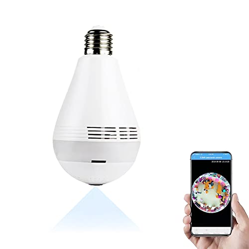 360 Panoramic WiFi Bulb Security Camera with Motion Detection and Night Vision