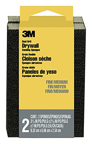 3M Dual Grit Drywall Sanding Sponge, Fine/Medium, 2-Pack