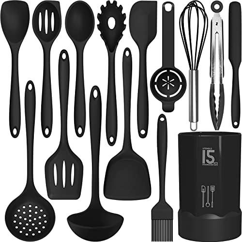 446°F Heat Resistant Silicone Cooking Utensils Set for Nonstick Cookware
