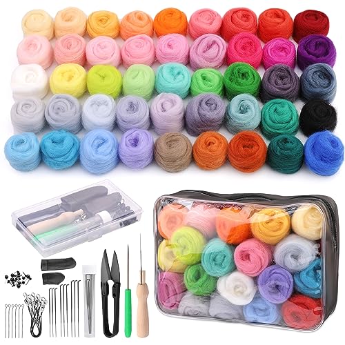45-Color Needle Felting Kit with Tools and Bag