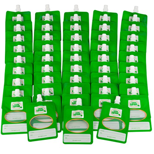 48 Pack 6oz Disposable Baby Food Storage Pouches