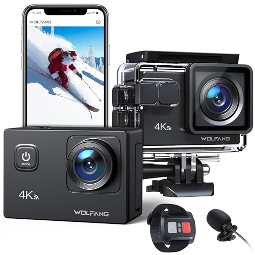 4K Action Camera with 170° Wide Angle and EIS Stabilization