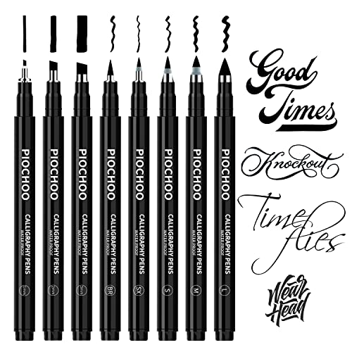 8 Size Calligraphy Pens Set
