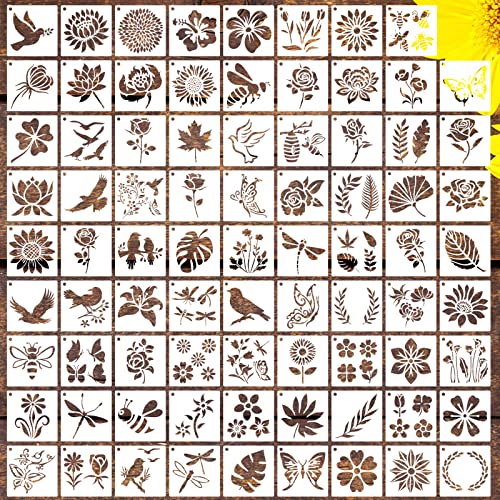 80 Pcs DIY Flower Stencils Set