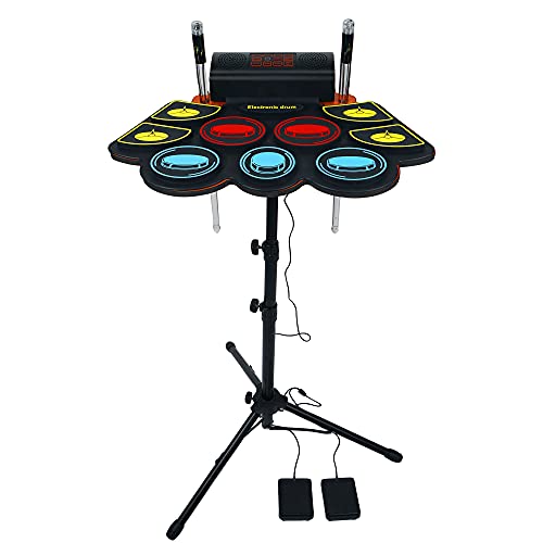 9-Pads Electronic Drum Set with Light-Up Drumsticks