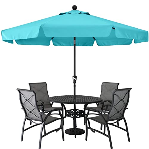 9ft Outdoor Patio Umbrella with Tilt and Crank - Turquoise