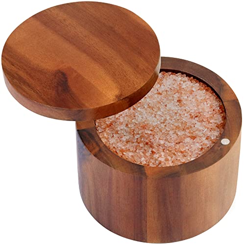 Acacia Salt Cellar - Wood Salt & Spice Box
