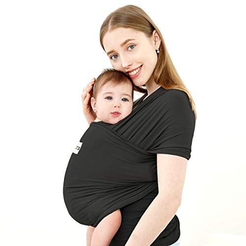 ACRABROS Lightweight Baby Wrap Carrier for Newborn Infants - Black