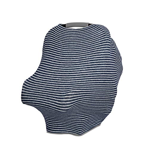 aden + anais 6-in-1 Stretchy Multi-Use Cover - Navy Stripe