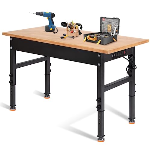 Adjustable Workbench with Power Outlet