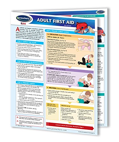 Adult First Aid Guide - Medical - Emergency Quick Reference Guide by Permacharts