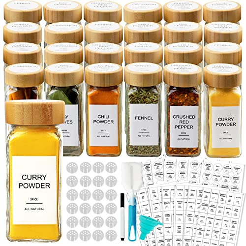 AISIPRIN Glass Spice Jars Set
