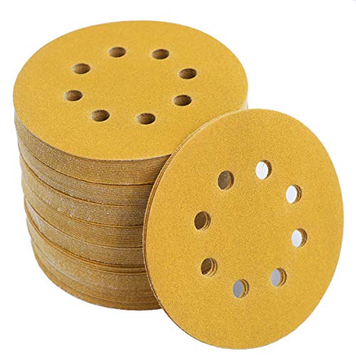 Aiyard 5-Inch 8-Hole Sanding Discs, 100-Pack
