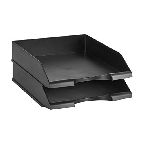 Amazon Basics Black Desk Tray Set, 2 Pack