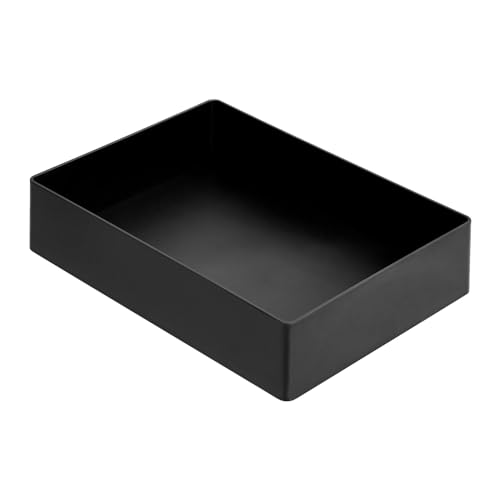 Amazon Basics Rectangular Plastic Desk Organizer, Accessory Tray, Black
