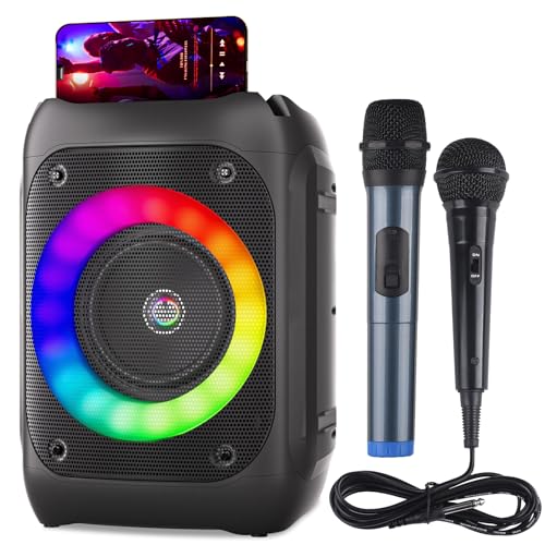 Ankuka Portable Bluetooth Karaoke Speaker with Wireless Microphone
