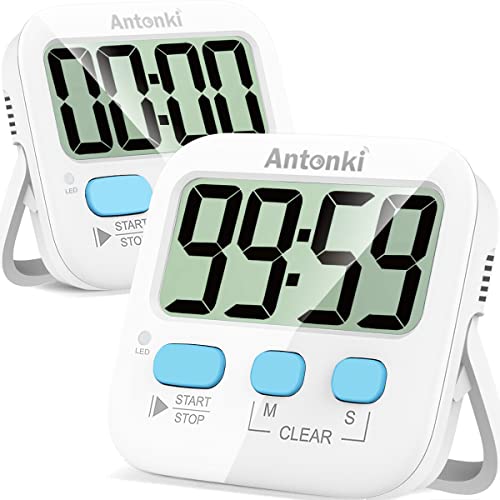 Antonki Digital Kitchen & Classroom Timer - Pack of 2