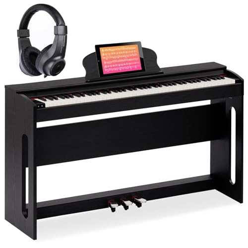 AODSK 88-Key Digital Piano with Stand, Pedals, Speakers & Headphones